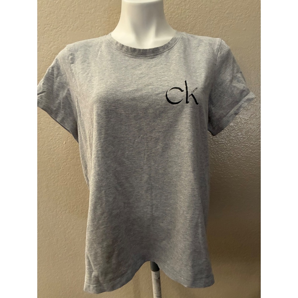 Calvin Klein Sleepwear Womens XL Gray Short Sleeve CK Logo Lounge T-Shirt